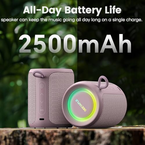 Image of Bluetooth Speaker Wireless,IP67 Waterproof & Dustproof Portable Speaker with Lights,15W Loud Stereo Sound, 2500mAh Battery All Day Playtime, TWS Pairing, BT5.3, Home /Party /Outdoor /Beach (Dusty Pink)