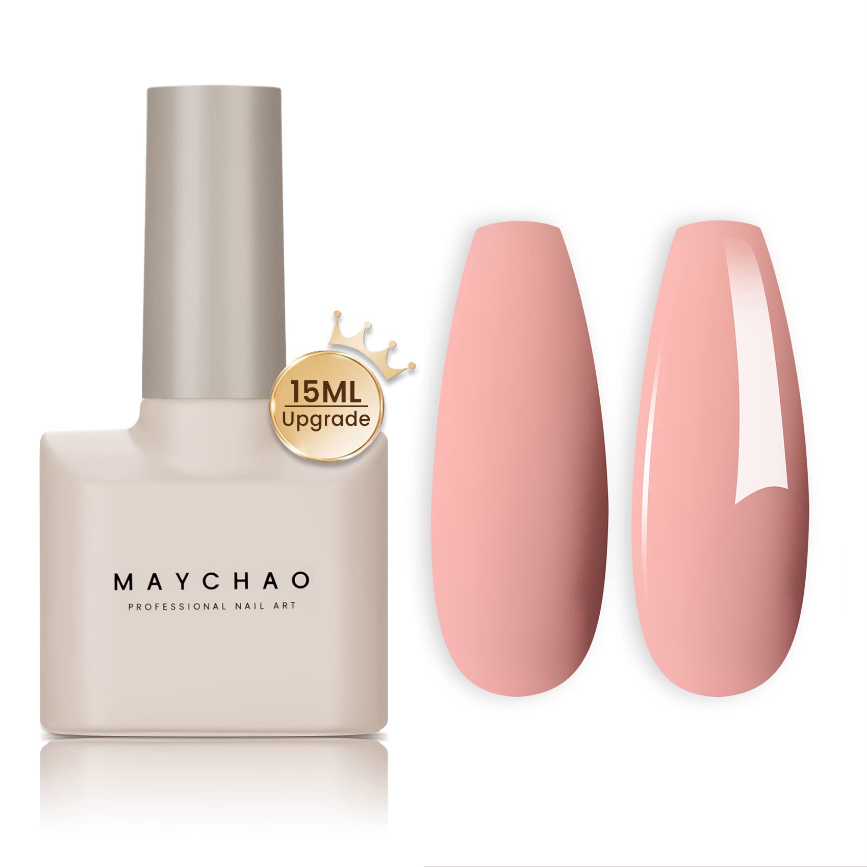 MAYCHAO15ML Baby Pink Gel Nail Polish 1Pc Salmon Pink Gel Polish Soak Off UV LED Nail Polish Nail Art Starter Manicure Salon DIY at Home, 0.5 OZ