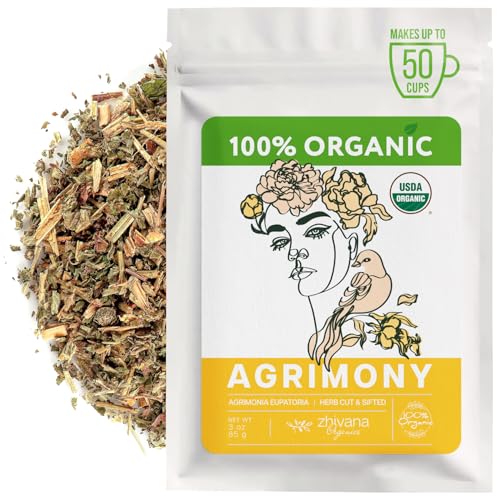 Organic Agrimony Herb (3oz.) - Agrimonia eupatoria – Dried Agrimoney Loose Leaf Tea – Traditional Digestive Herbal Tea – Product of Ukraine