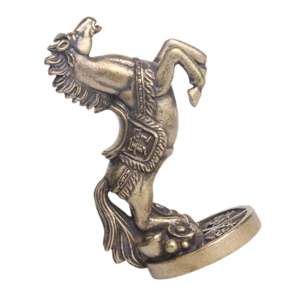 Levemolo Brass Steed Decor Figurine Retro Style Horse Sculpture for Home Office Brass Crafts for Feng Shui Collectibles Design