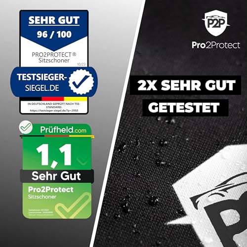 Pro2Protect® (2X Test SEHR GUT Autositzschoner Vordersitze | WASSERDICHT | 2er Set | Autositzbezüge Sitzauflage Sitzbezüge Auto | Schonbezug vorne, Autositzauflage Sitzschoner Auto Zubehör Innenraum