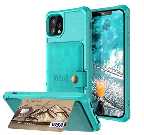 Etui portefeuille en cuir pour iPhone 14 13 et modèles XR avec porte-carte magnétique vert