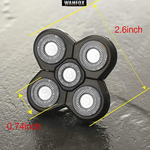 Image of Electric Shaver Replacement Head 5 Blades Replacement Shaver Head Blade 5 Heads Beard Electric Razor Shaver Head (Silvery)