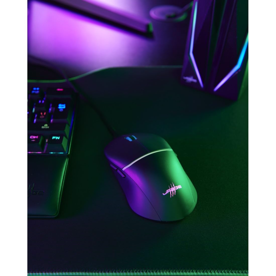 uRage Souris Gamer Filaire Reaper 430 (9 Boutons programmables, Souris Gaming Capteur Optique 12000 DPI, RGB, Clics Gaming TTC-Golden, Câble USB-C Uflex) Noire