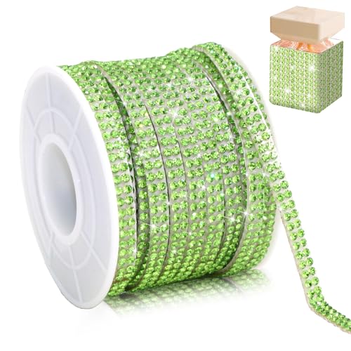 Cinta autoadhesiva de diamante verde claro para molduras interiores de coche y manualidades 2