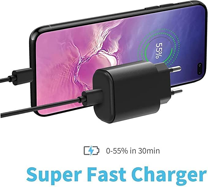 Image of Original Samsung 25W M35 5G / M34 5G / M14 5G / M33 5G / S23 FE /S22 /F52 USB-C Super Fast Charger 25W Pd Charging Adapter Compatible for Samsung (Black)