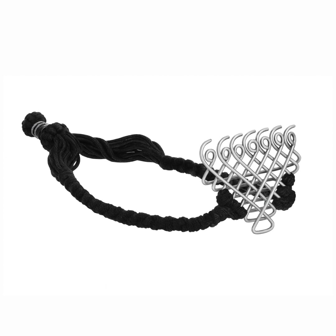 House Of Aadyaa Silver Saraswati Bracelet for Men with Black Thread | Made in 92.5 Silver