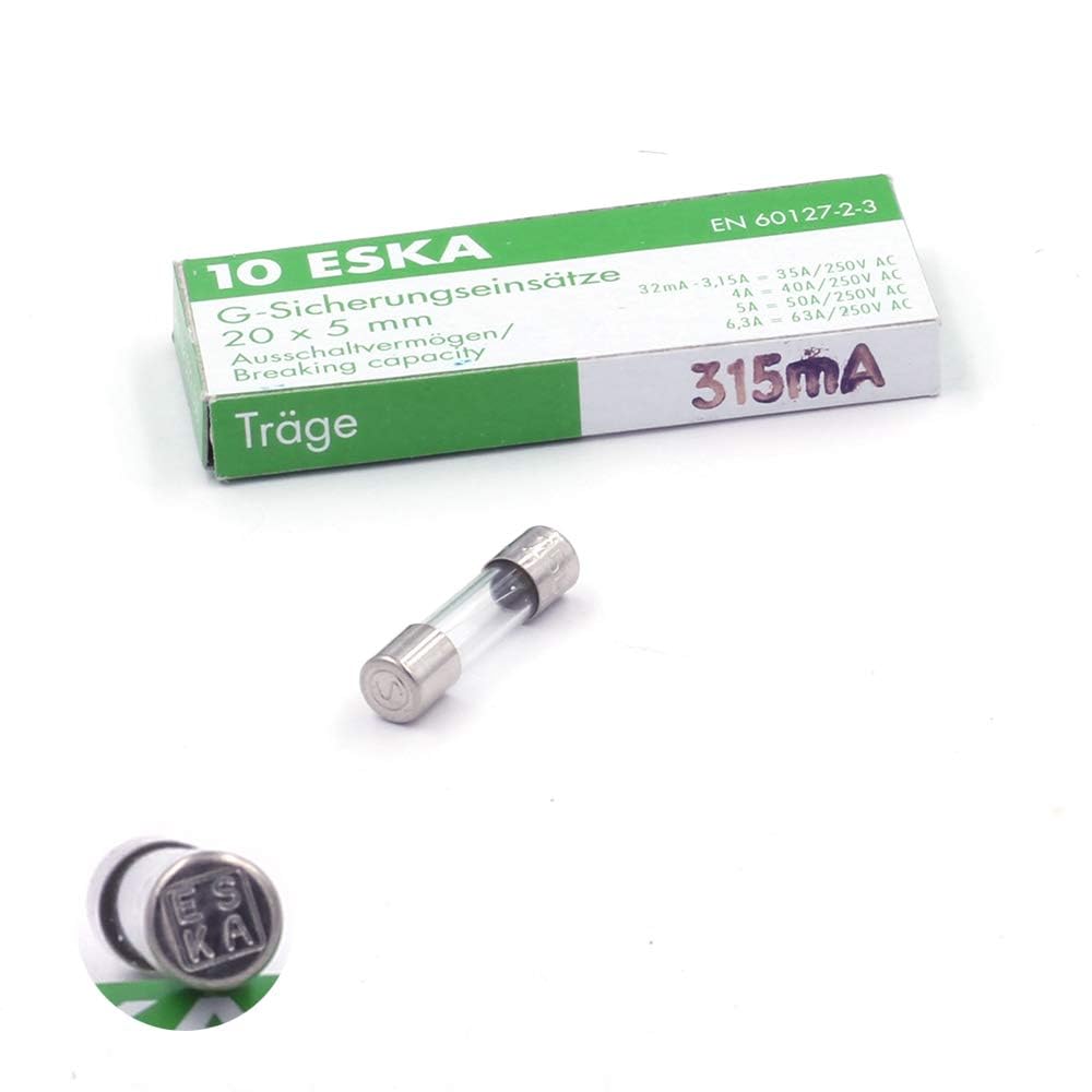 Fusible Temporisé 315mA 250V AC 5x20mm 10 Pièces