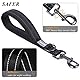 VIVAGLORY Kurzführer Hund Hundeleine Kurz Kurze Leine Hund Nylonleine Hundeleine Mittelgroße Große Hunde Kurzführer Hund Metallclip Hundeleine mit Kurzführer, 32 cm Länge 2,5 cm Breite, Schwarz