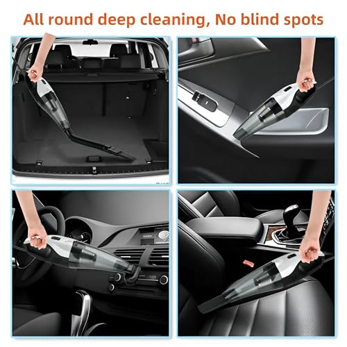 Image of KP-CVC20 High Power Car Vacuum Cleaner | 6000 PA Strong Suction | 12V Portable Handheld Car Vacuum for Deep Cleaning | Wet & Dry, HEPA Filter, Long Cable, Storage Bag - Black