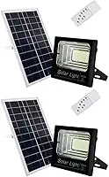 Kit 2x Refletor Solar Fotocélula LED 200W 6500K IP66 Placa Avulsa + Controle