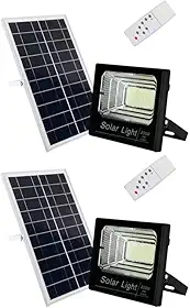 Kit 2x Refletor Solar Fotocélula LED 200W 6500K IP66 Placa Avulsa + Controle