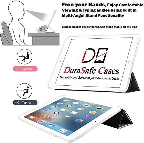 Image of DuraSafe Cases for iPad 7th 8th 9th Gen 2019 /2020 / 2021-10.2 Inch [iPad 9 8 7 ] A2602 A2270 A2197 MW762HN /A MW742HN /A MYLC2HN /A MYL92HN /A MYLA2HN /A Smart Adjustable Stand Feature Flip Case - Black