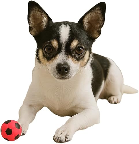 Juguete ético de látex de fútbol para perro, 1 unidad (el color puede variar), razas pequeñas
