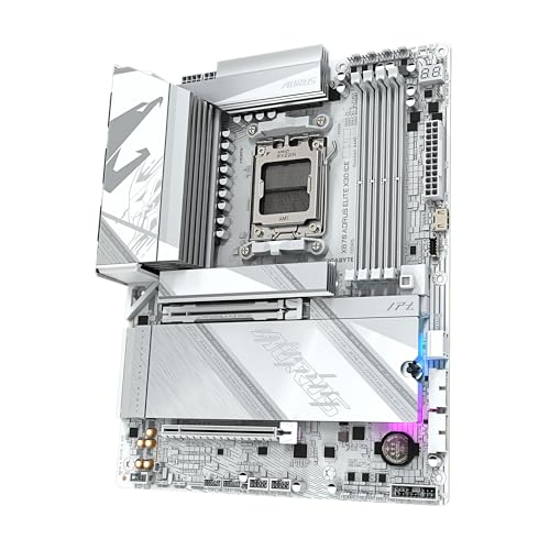 Image of GIGABYTE X870 AORUS Elite X3D ICE AMD AM5 ATX Motherboard, Support AMD Ryzen 9000 /8000 /7000 Series, DDR5, 16+2+2 Power Phase, 4X M.2, PCIe 5.0, USB4, WIFI7, PCIe-EZ Latch Plus, 5-Year Warranty