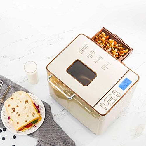 Brotbackautomat, Backmeister Edelstahl mit 25 Programme, Automatische Zutatenbox, 500g-1000g Brotgewicht, Brotbackmaschine mit 13 Stunden