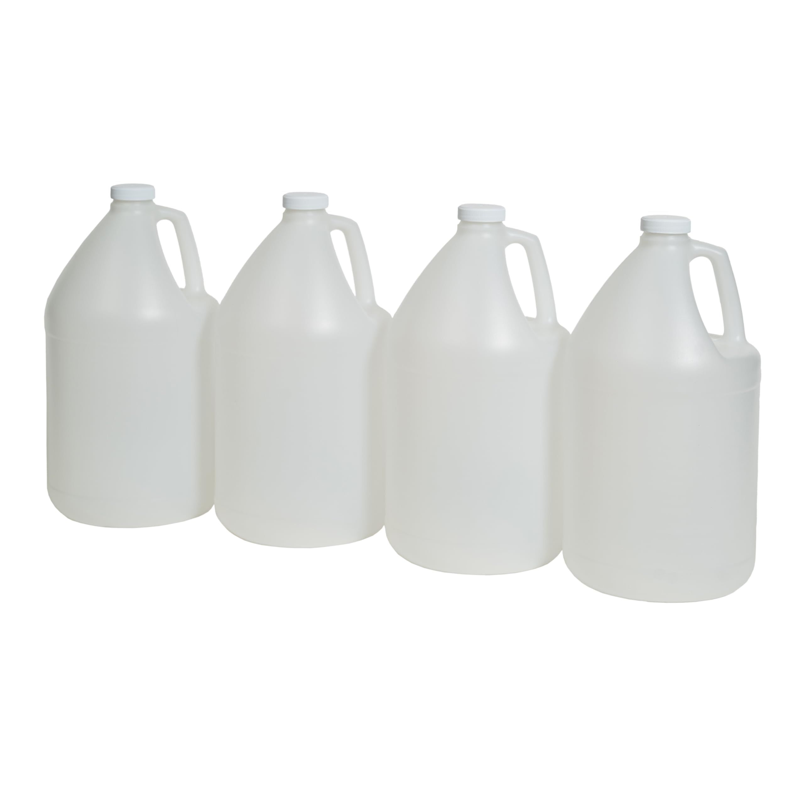 Photo 1 of FastRack 4-Pack 1 Gallon Water Bottle Plastic Jug Container with Lid | White Food Grade Gallon Water Jug, BPA-Free, Leak-Proof Pitcher With Lid Fermentation, Brewing, Storage & More