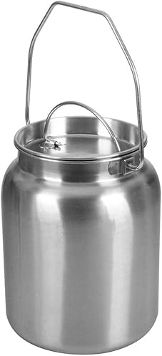 Miniatura 2 de Lindy's Jarra de leche sin costuras de acero inoxidable de 2 galones, lata de leche, cubo de leche, recipiente de almacenamiento de líquido