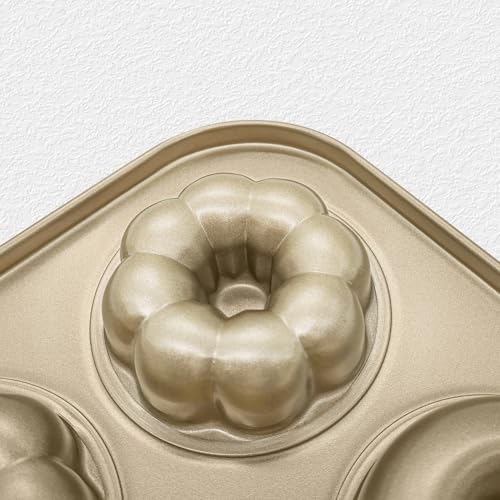 Mu Mianhua Doughnut Molds Baking Tins Nonstick Doughnuts Baking Pans Carbon Steel 12-Cavity Donut Baking Pan 4 Shapes Design Baking Tray for Cake Biscuit Bagel Muffin - Image 5