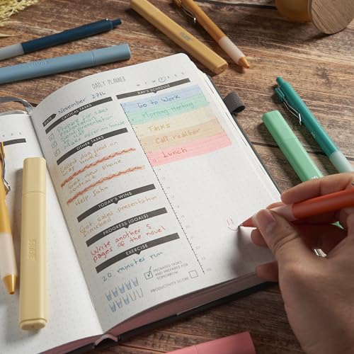 Image of BLIEVE - Aesthetic Highlighters and Gel Pens With Soft Ink and Chisel Tip, Bible Highlighters and Pens No Bleed, Dry Fast Easy to Hold, for Bible Journaling Planner School Supplies (VINTAGE)