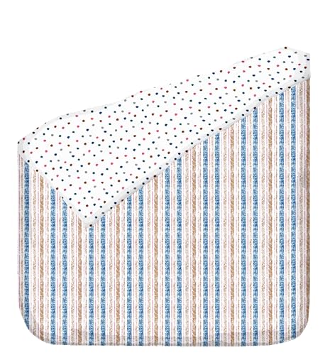 Image of Danip 100% Cotton Reversible AC Dohar Blanket, Throw - Printed Soft, Skin-friendly, Lightweight & Ideal for All-weather - 3 Layered Single Bed Dohar for AC Rooms (56 x 88 Inches) - Stripes & Polka Dot