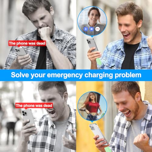 Keychain Portable Charger, 2200mAh Mini Power Emergency Pod,External Fast Charging Power Bank Battery Pack,Cell Phone Charger for 14,13,12,11,Plus,Pro,Max,XS,XR,X,8,7,6,6s,5,4,Green