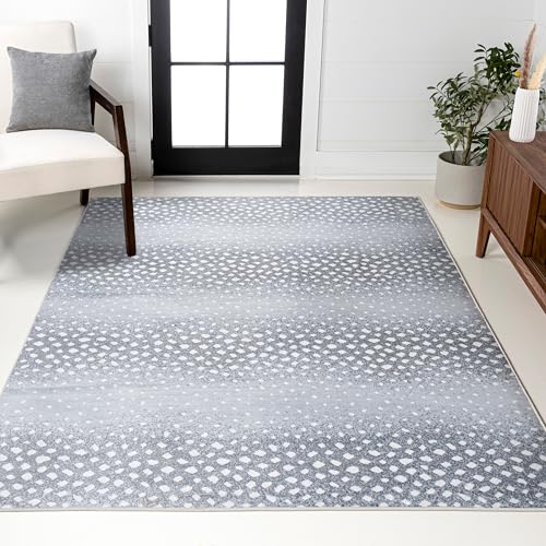 JONATHAN Y Antelope Modern Light Gray/Cream Indoor Area Rug, 3x5, Animal Prints, Casual, Easy-Cleaning for Living Room, Bedroom, Kitchen, Pet Friendly, Non-Shedding (SAF100B-3)
