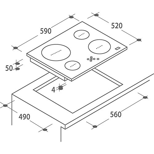 Candy CH64XB Intégré Plaque avec zone à induction Verre céramique - vue 4