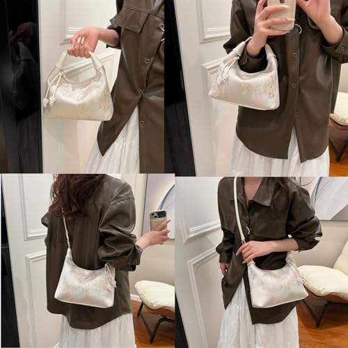 Image of Crescent Crossbody Shoulder Bag, Tote Handbag for Women, Sling Hobo Purse with Chain Strap