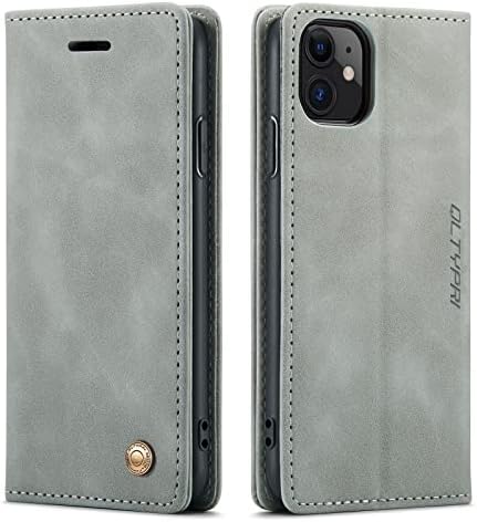QLTYPRI Case for iPhone 11 Pro, Vintage PU Leather Wallet Case Card Slot Kickstand Magnetic Closure Shockproof Flip Folio Book Case Cover for iPhone 11 Pro - Red