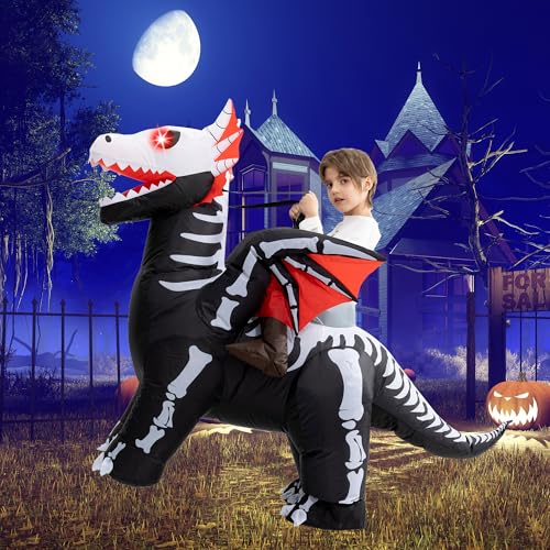 Disfraz Inflable Dragón Esqueleto para Niños miniatura 2