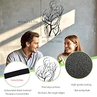 Luccyle Metall Paar Lebensbaum Wanddekoration (Liebespaar küssend),Schwarzes modernes Metall Wandbild Wandskulptur,Badezimmer Dekoration,Romantische Wanddekoration für Schlafzimmer – Ansicht 2