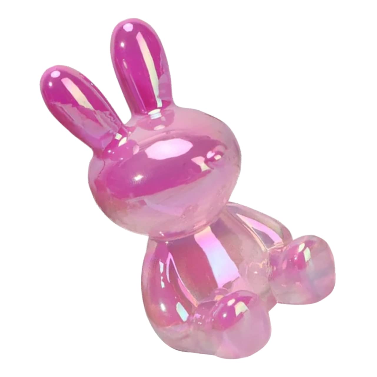 Toyvian 3pièces Ornement Résine De Lapin Transparent Moderne Figurine Décorative pour Table Décoration De Jardin Et Balcon Motif Unique Rose Pastel