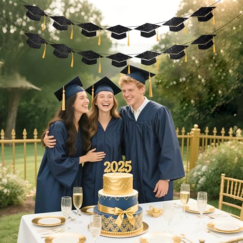 Image of Graduation Decorations 2026- Pre-Strung Black Graduation Banners Garland, Class of 2026 Congrats Grad Banner for Congratulation Graduations High School College Grad Party Supplies