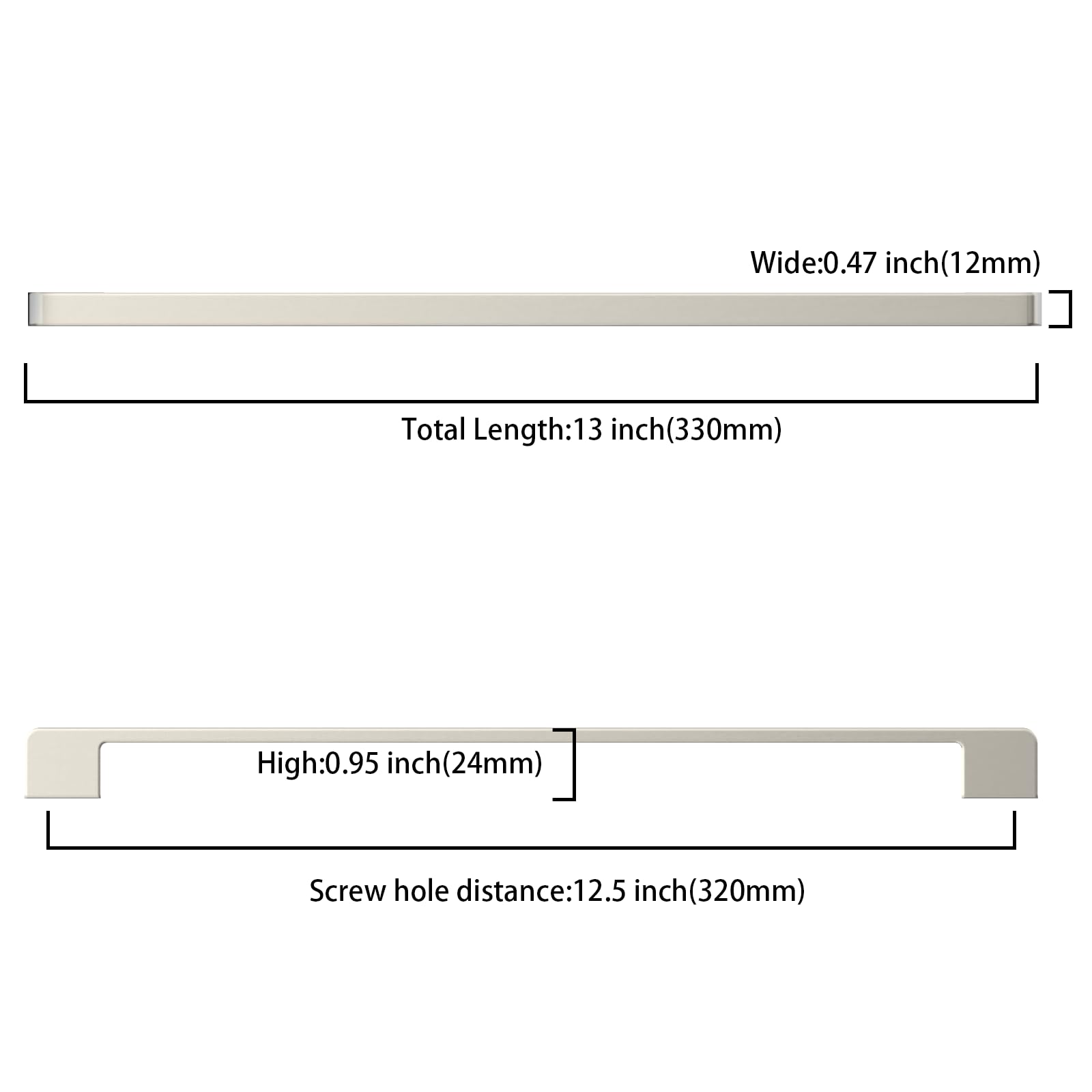 Asidrama Küchenschrankgriffe, gebürstetes Satin-Nickel, 320 mm, für Küchenschrank, Schublade, 10 Stück