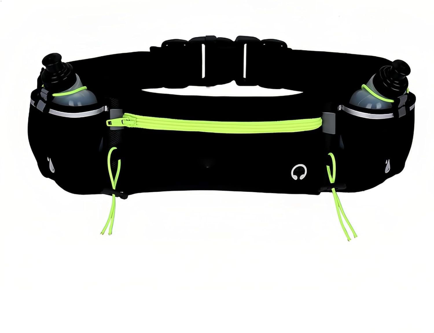 STAYOUNG Running Belt with 2 PCS Water Bottle, Waist Bag Fanny Pack Water Bottle Holder for Men Women, Suitable for Hiking Running Walking (Black)