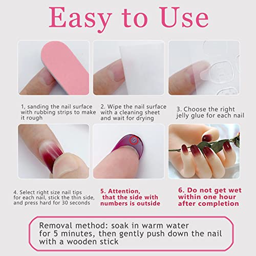 Press On Nails Long Coffin Bellarine Tapered full coverage glossy false Nails - Image 3