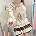 RILGOU Kawaii Harajuku Fashion Lolita Gothic Clothes Elastic Waist Color Blocking Cute Lace Trim Tiered Short Skirt M Brown