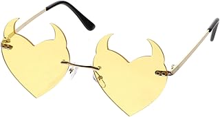 Óculos De Sol Em Forma De Coração Óculos Sem Aro Óculos De Moda Para Mulheres Óculos De Sol Da Moda Novidade Óculos De Sol Festa Óculos De Sol Amarelos Óculos De Sol Rave Óculos