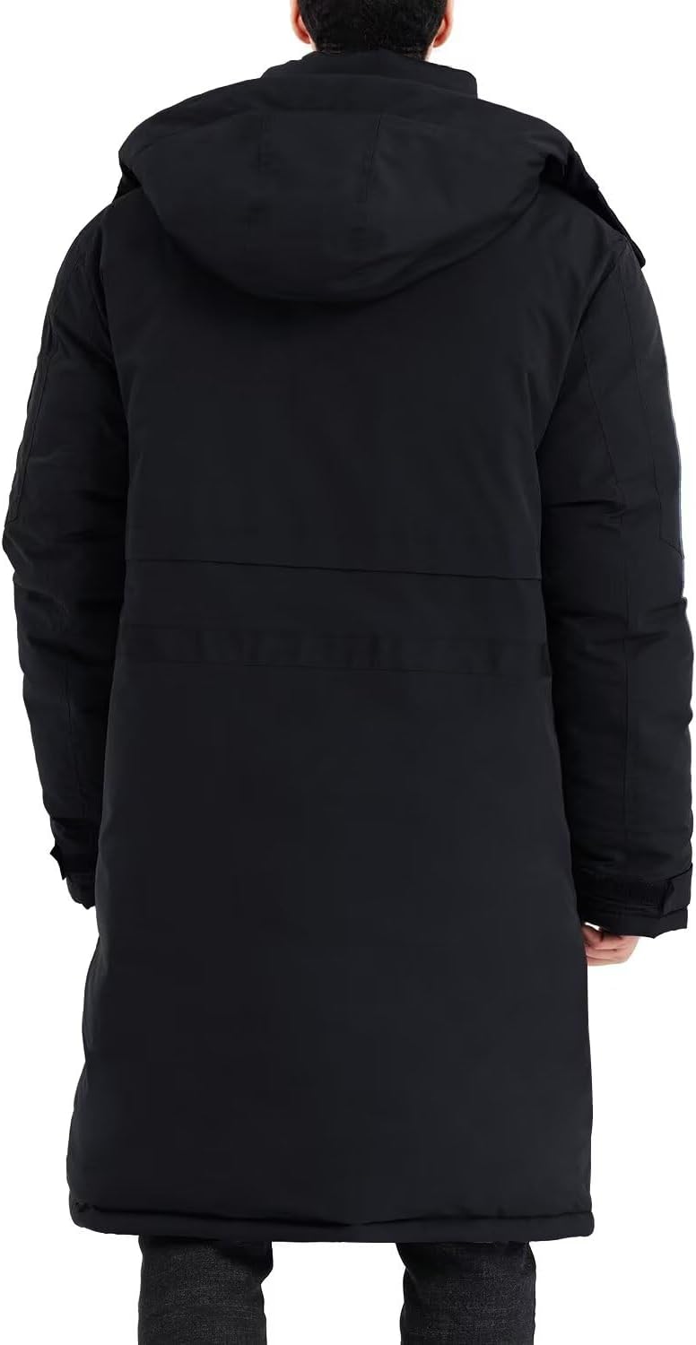 Men's Extra Long Parka Winter Coats Hooded Puffer Jacket Heavy Warm Water-resistant Outerwear Cold Weather - Image 6
