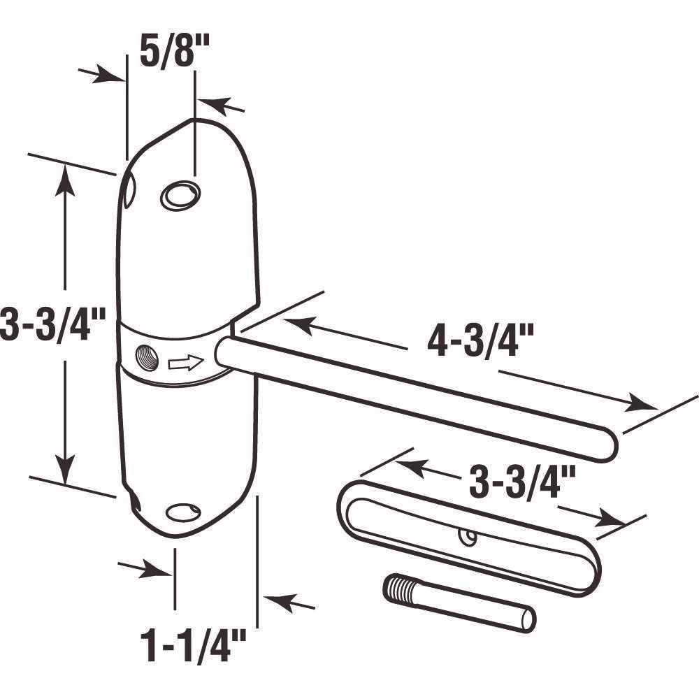 Prime-Line KC11US Samozamykacz sprężynowy bezpieczeństwa, ramię 12,5 cm (10,5 cm), odlew ciśnieniowy, biały, bezręczny, 1 sztuka