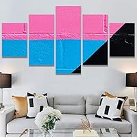SIGNWIN 5 Panel Canvas Wall Art Abstract Colorful Geometric Hallway Minimalist Mixed Media Multicolor Patterns for Home Decorations Ready to Hang - 60