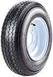 VANACC Trailer Tires & Rims 4.80-8 4 Lug 480-8 4.8x8 Load Range C with Wheel White Spoke