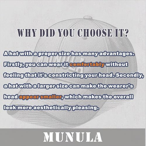MUNULA Czapka z daszkiem oversize XXL duże czapki dla mężczyzn duże czapki na głowę czapka taty regulowana 60 cm - 68 cm, Czarny, XX-Large-3X-Large