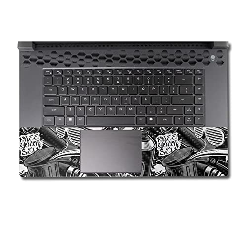 Image of MightySkins Carbon Fiber Skin Compatible with Alienware M17 R5 (2022) Full Wrap Kit - Mono Hip Hop | Protective, Durable Textured Carbon Fiber Finish | Easy to Apply & Change Styles | Made in The USA