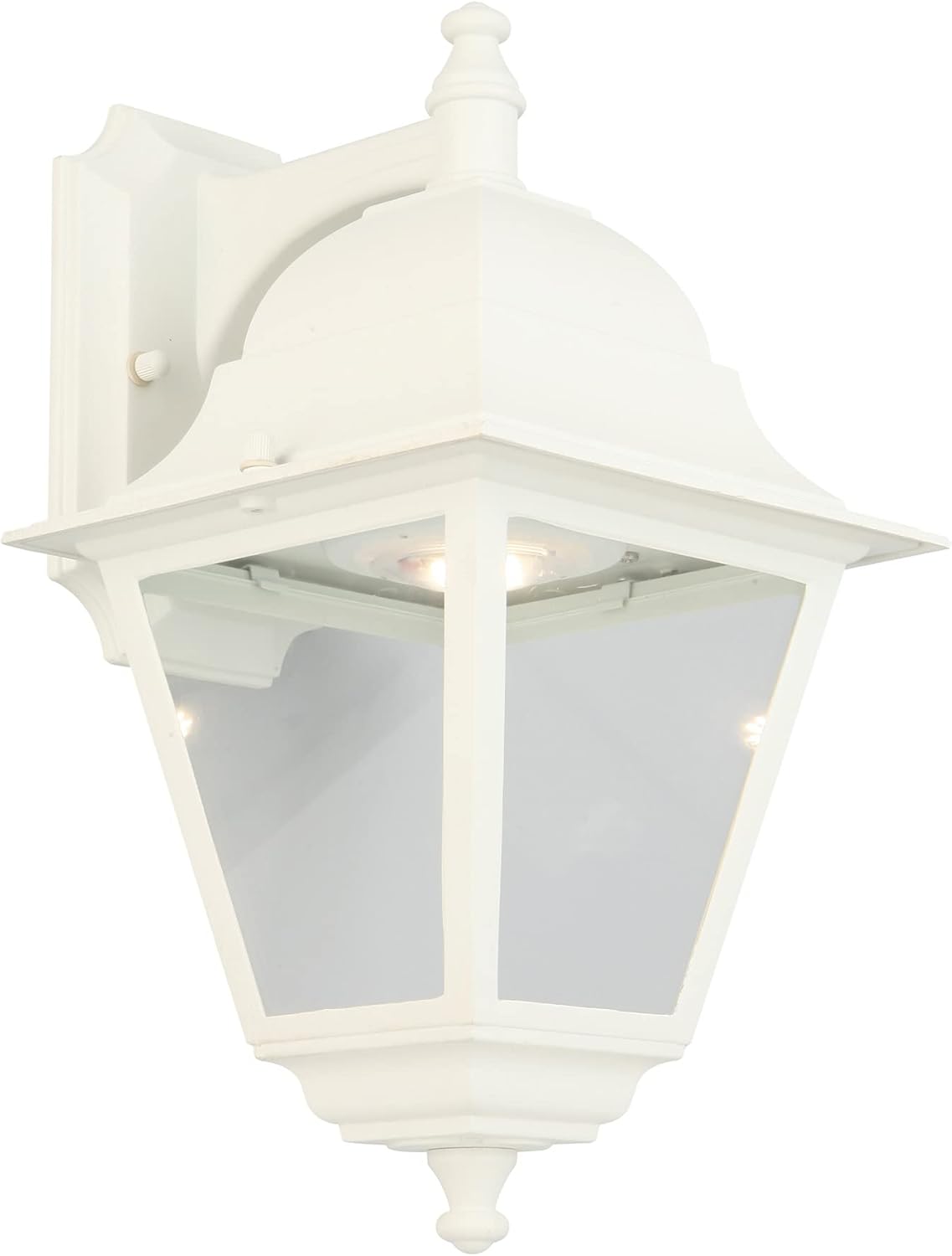 Design House 587956 Edwardo Outdoor Integrated LED Colonial Wall Light with Clear Glass, White