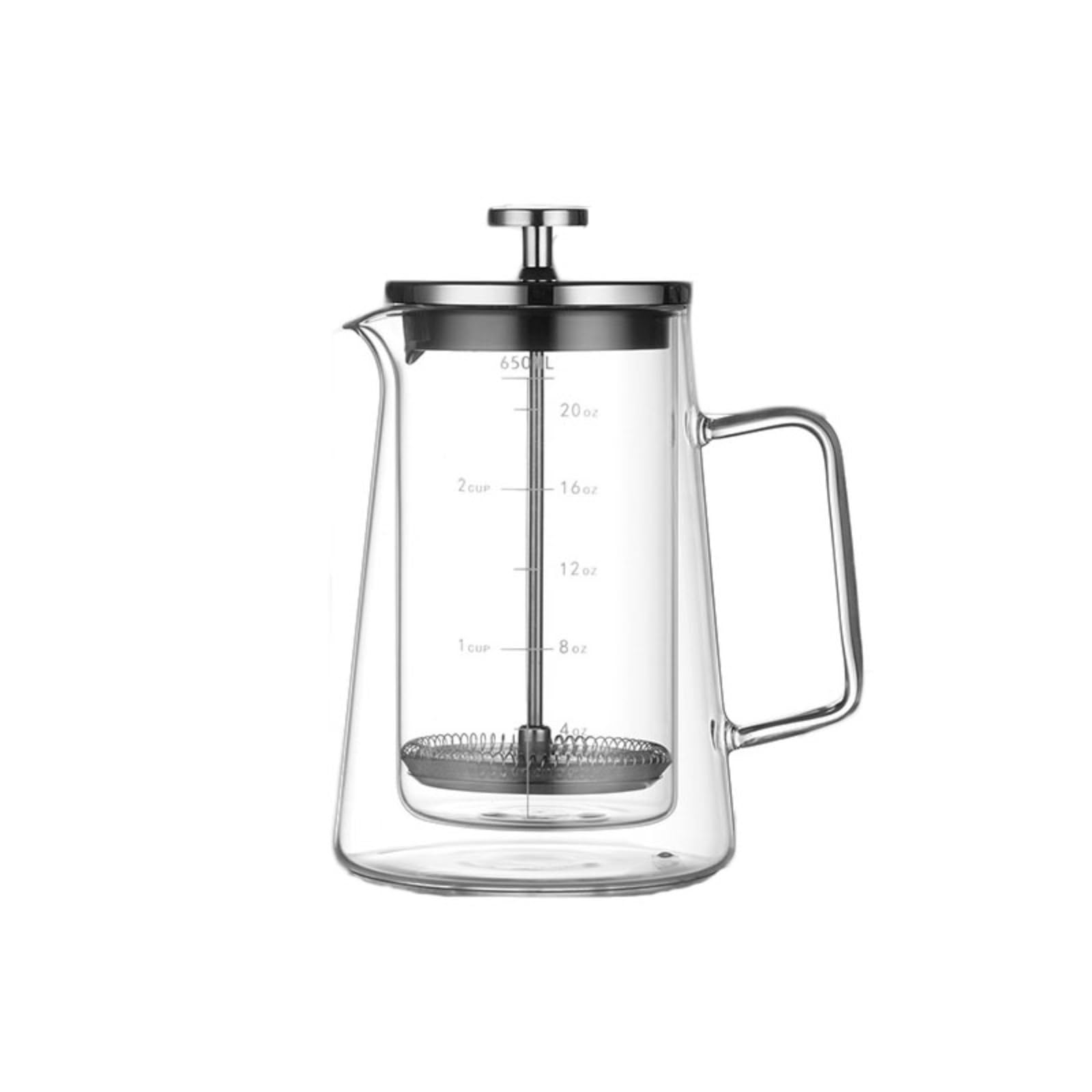 Francuski dzbanek do kawy 650 ml żaroodporne szkło borokrzemowe przenośny filtr do podróży do domu prezent kawa herbata można myć w zmywarce (650ml)
