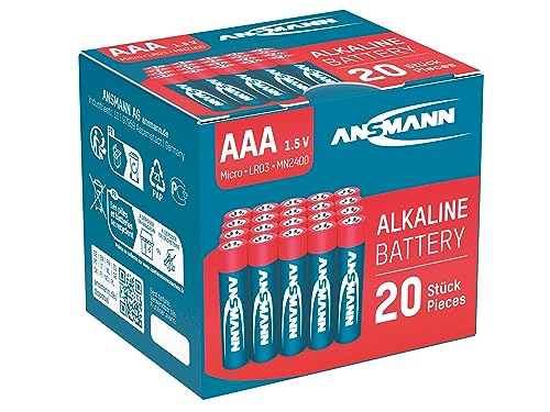 Pilas alcalinas AAA Ansmann Red micro LR03 de 1.5V paquete de 20 3