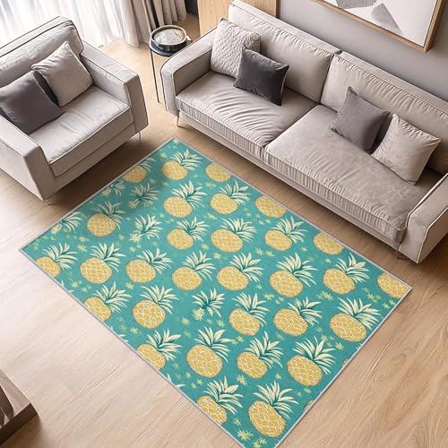 Tapis antidérapant et doux lavable en machine motif ananas - 3