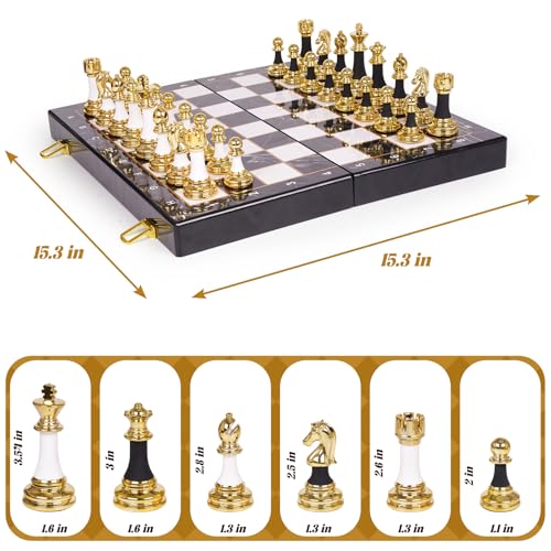 Set de Ajedrez Grande con Tablero Plegable de Madera 15 Pulg miniatura 7